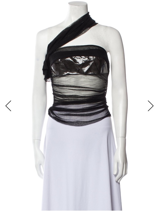 Christopher Esber Tops - Christopher esber one shoulder veiled silk top